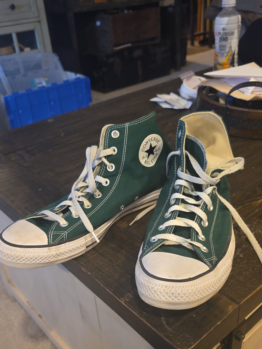 Converse Green High Top Sneakers with White Accents